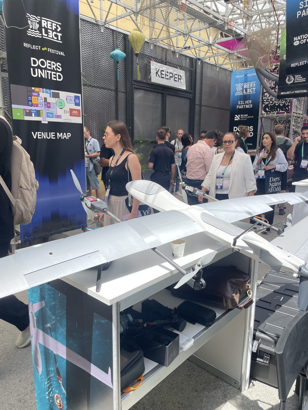 OrbitUAV VTOL drone on the booth at Doers United, Limassol